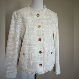 Tahari Ivory Textured Jacket Size Large - NEW